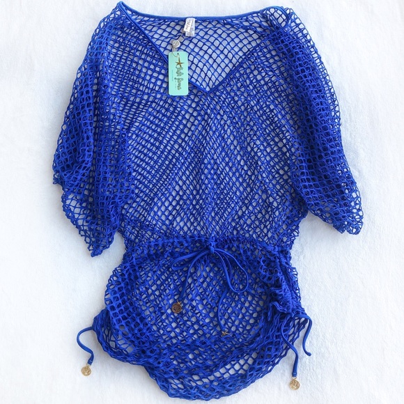 Luli Fama Cabana V-Neck Dress in Electric Blue - Picture 5 of 7